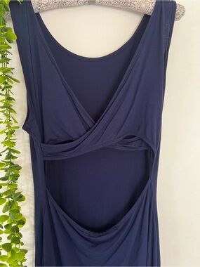 Rebel Sugar Deep Blue Curve-Hugging Maxi Dress